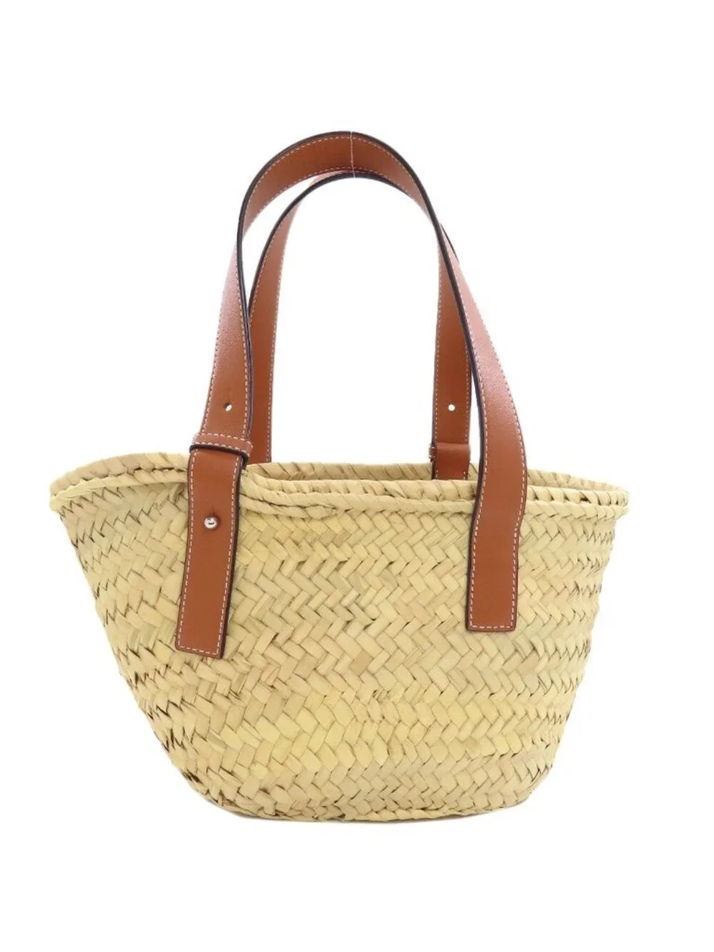 Loewe Basket Small Tote Bag Calfskin Palm Leaf